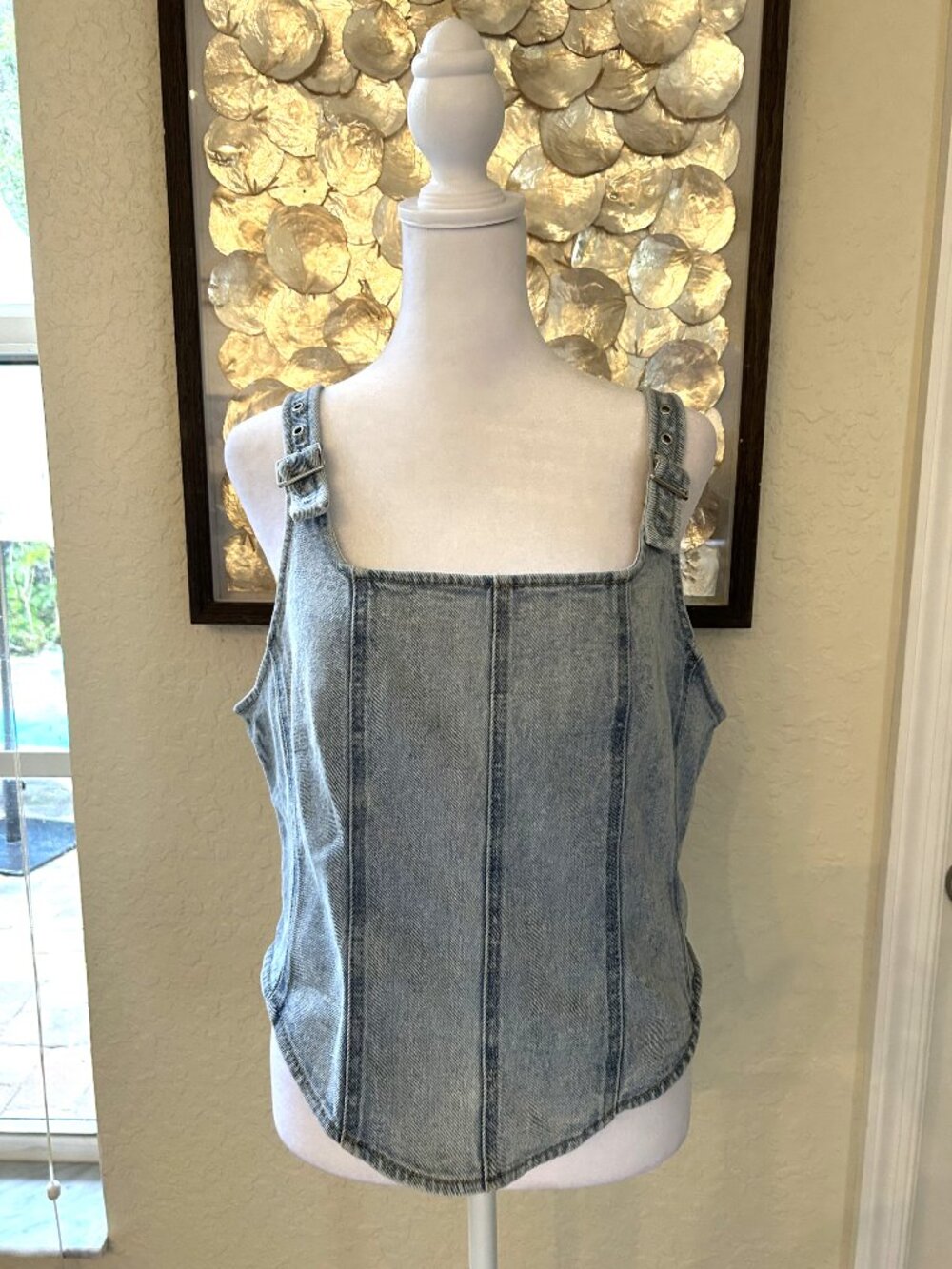 Wild Fable Blue Denim Corset Top